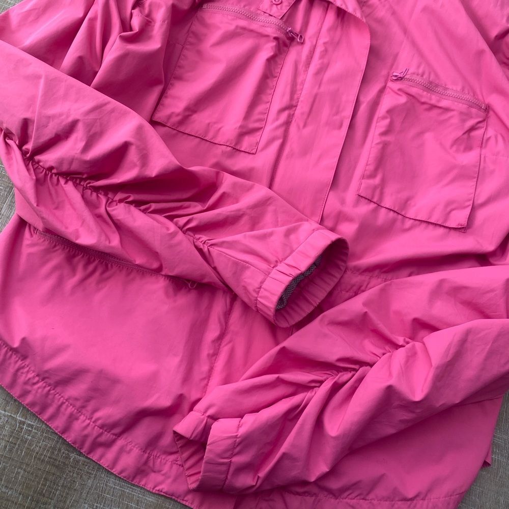 Bebe Sport Relaxed-Fit Hooded Jacket Pink Womens L Large Lightweight Windbreaker - Picture 5 of 13
